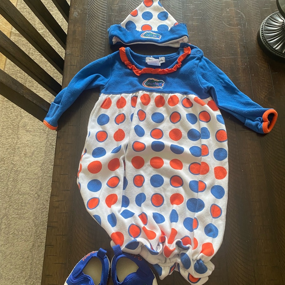Florida gators newborn outfit with shoes